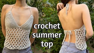 Crochet Summer Top Tutorial [upl. by Gnanmos]