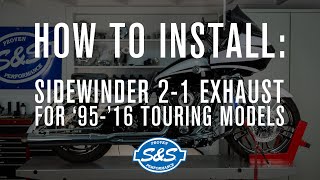 SampS Cycle  How to Install Our Sidewinder 2 into 1 Exhaust on 9516 Touring Models [upl. by Ecad42]