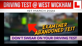 EXAMINER STOPPED TEST FOR ABUSE WEST WICKHAM DTC EP2  1ST MARCH 2024 713AM DRIVINGTESTVIDEO [upl. by Dnomasor853]