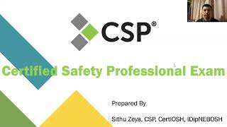 Certified Safety Professional Exam Part 5 [upl. by Comyns]