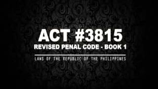 REVISED PENAL CODE  BOOK 1 AUDIOBOOK [upl. by Odicalp757]