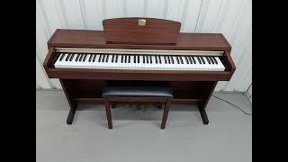 Yamaha Clavinova CLP220 digital piano and stool in mahogany finish stock number 24340 [upl. by Bunder]