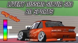 LIVERY NISSAN SILVIA S13  BN SPORTS   FR LEGENDS [upl. by Ocnarf908]