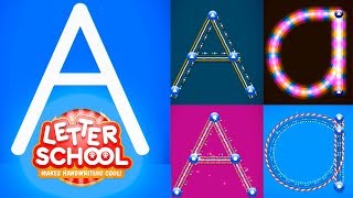 LetterSchool  Learn to write the letter A  Educational app for preschoolers [upl. by Bornstein]