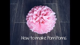 How to Make Tissue Paper Pom Poms  DIY Tissue Paper Flower Tutorial [upl. by Carolin]