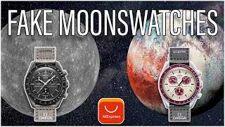 AliExpress Fake Watches  Omega Moonswatch Mercury amp Pluto [upl. by Adaline855]