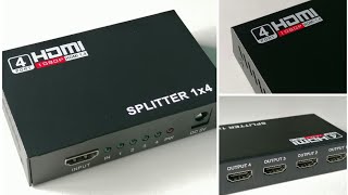 Cómo conectar un Splitter HDMI 1x4   Divisor HDMI 1x4   Full HD 1080p   Splitter 1 a 4 HDTV [upl. by Thessa]