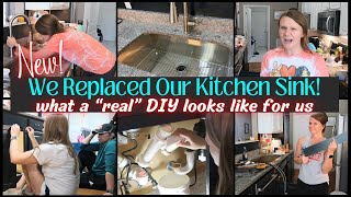 NEW DIY UPGRADING OUR KITCHEN SINK  REPLACING UNDERMOUNT DOUBLE BOWL TO SINGLE BOWL [upl. by Duffie664]