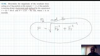 13–86 Kinetics of a Particle Force and Acceleration Chapter 13 Hibbeler Dynamics Benam Academy [upl. by O'Hara]