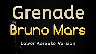 Grenade  Bruno Mars Karaoke Songs With Lyrics  Lower Key [upl. by Freiman]