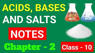 Acid Base and Salts Class 10 NOTES  Chemistry Chapter  2 notes [upl. by Weiler245]