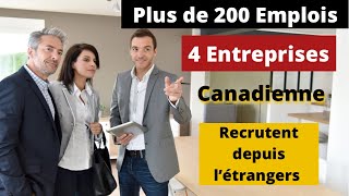 🔥Recrutement massif au Canada 🇨🇦 4 entreprises qui recrutent depuis l’étranger [upl. by Fessuoy]