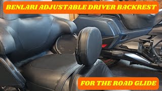 Benlari Adjustable Driver Backrest for the Road Glide [upl. by Llednyl44]