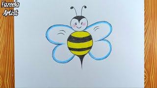 How to draw honey bee  Pencil drawing  Fazeela Artist [upl. by Notneb280]