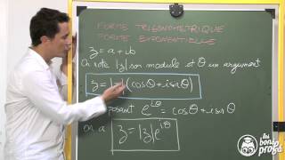 Forme trigonométrique et exponentielle  Cours  Maths terminale  Les Bons Profs [upl. by Atsyrhc]