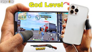 iPhone 13 pro max free fire 2 finger claw handcam gameplay m1887 onetap headshot A15 Bionic chip [upl. by Sarita149]