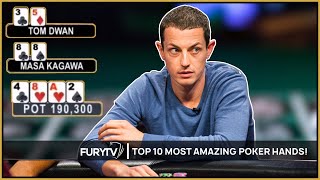 TOP 10 MOST AMAZING POKER HANDS EVER [upl. by Cohligan]