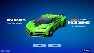 How To Get amp Unlocked Bugatti NOW FREE In Fortnite Unlocked Bugatti Rocket League Car [upl. by Enelam]