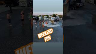 Weekend Parking Lot Fun trucking lkw camion smile forfun job hgv bigrig [upl. by Ainniz22]