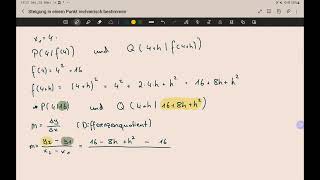 Steigung in einem Punkt berechnen hMethode [upl. by Greenebaum]