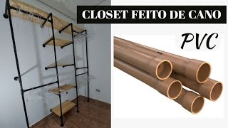 DIY Como fazer Closet estilo industrial Com cano de Pvc [upl. by Handy716]