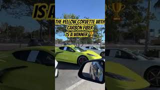 The yellow carbon fiber chevy corvette c8corvette is a winner corvetteracing [upl. by Tewell]