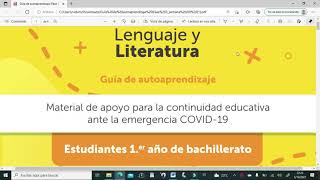 GUIA20 SEMANA20 FASE3 DE LENGUAJE Y LITERATURA PARA PRIMER AÑO DE BACHILLERATOEXPLICADACOMPLETA [upl. by Aliehs]