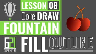 CorelDraw Tutorial Lesson 8 آموزش کورل دراو کامل جلسه ۸ گرادینت فیل استروک Outline  Fill  Fountain [upl. by Mela]