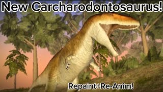 New Carcharodontosaurus Showcase  Dinosaur World Mobile [upl. by Yornoc540]