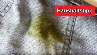 Grasflecken aus Kleidung mit Essig entfernen – Anleitung Grasfleck Jeans Trikot Hose rausbekommen [upl. by Noizneb]