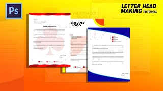 3type Letterhead design in Photoshop tutorial  how to design letterhead [upl. by Dareen]