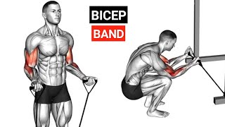 Build Biceps with Resistance Bands  Biceps Resistance Band Workout [upl. by Aerbma]