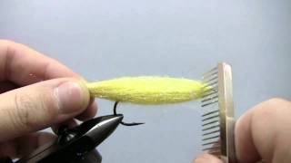 Fly Tying Yellow Brush Streamer [upl. by Atteuqihc887]