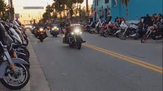 Daytona Beach Bike Week Main Street and Ironhorse Saloon [upl. by Powder925]