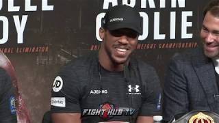 ANTHONY JOSHUA  80000 FANS AT WEMBLEY IM RELAXED AND READY TO GO [upl. by Yelats]