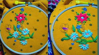 handmade embroidery work wight flower design fashtion degain art [upl. by Ydna941]