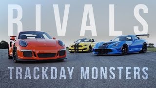 Rivals Ford Mustang GT350R vs Dodge Viper ACR vs Porsche GT3 RS [upl. by Danieu]