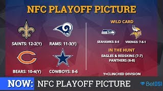 NFL Playoff Picture NFC Clinching Scenarios And Standings Entering Week 16 of 2018 [upl. by Ecineg]