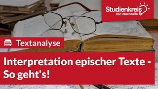 Interpretation epischer Texte  So gehts  Deutsch verstehen mit dem Studienkreis [upl. by Erodisi]