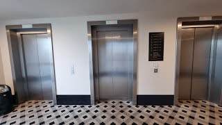 3 NICE Schindler 5500 elevators  Meininger Hotel Porte de Vincennes Paris France 🇫🇷 [upl. by Anikehs]