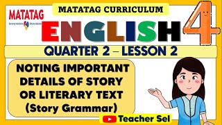 GRADE 4 ENGLISH 4 QUARTER 2 LESSON 2 MATATAG  NOTING IMPORTANT DETAILS OF STORYLITERARY TEXT [upl. by Einwat]