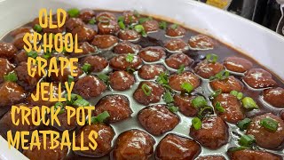 Another Great And Quick Super Bowl Recipe IdeaOLD SCHOOL BBQ GRAPE JELLY CROCK POT MEATBALLS [upl. by Carnay999]