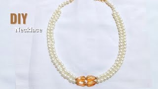 DIY Necklace  Beaded necklace  Necklace making  How to make necklace [upl. by Hnoj147]