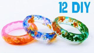 How To Make 12 Resin Rings Designs DIY epoxy resin 5minute crafts [upl. by Bullard223]