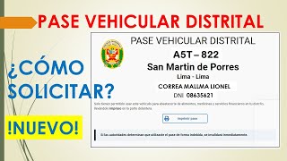 PASE VEHICULAR DISTRITAL NUEVO [upl. by Madeline]