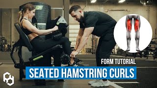 How to Seated Hamstring Machine Leg Curl  Proper Technique Set Up amp Mistakes [upl. by Nava598]