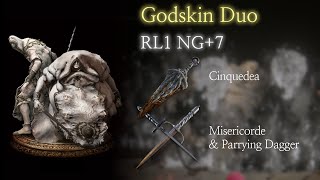 Elden Ring Daggers vs Godskin Duo RL1 NG7 Cinquedea Misericorde Parrying Dagger [upl. by Natka]