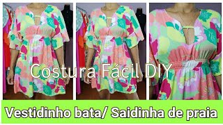 Vestidinho Bata Saídinha de Praia DIY Costura Fácil [upl. by Aiker]