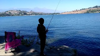 Fishing at Puddingston Lake in San Dimas California near Raging Waters [upl. by Akinnej763]