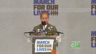 Emma Gonzalez Stood On Stage For 6Minutes Length Of The Parkland Gunman’s Shooting Spree [upl. by Hernandez799]